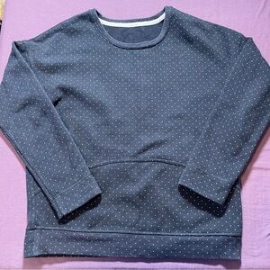 Lululemon Crew Neck Pullover Sweatshirt Black with Pink Polka Dots - Size 6
